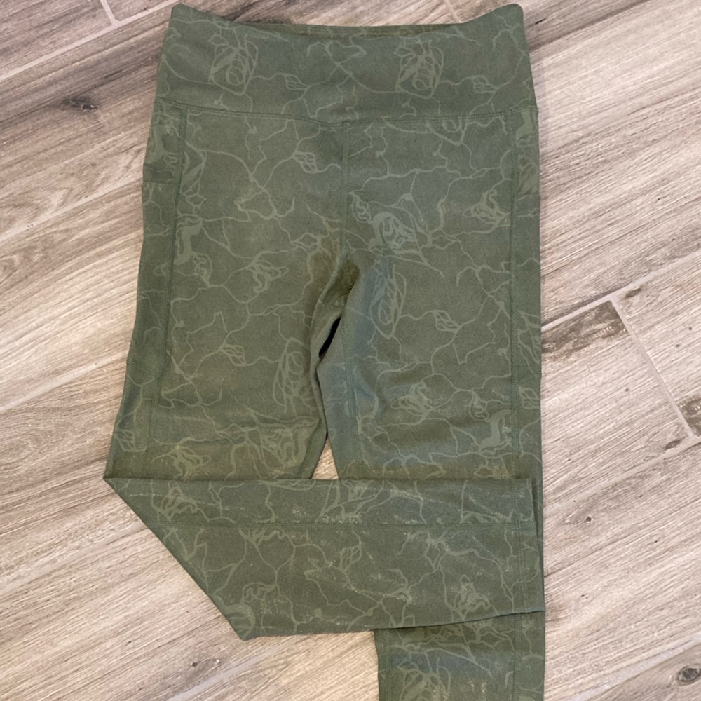 Zyia Olive Maze Light n Tight Hi-Rise 7/8 24" (8-10)
